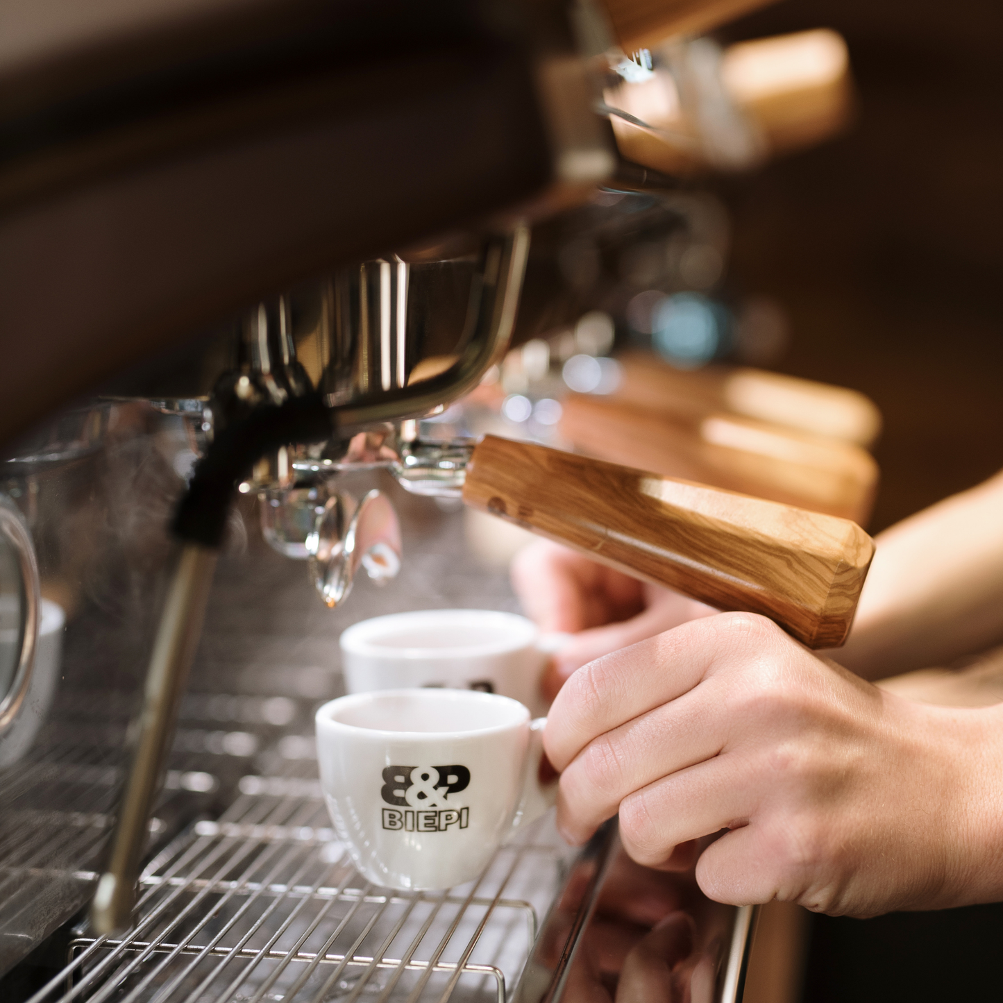 Biepi MC-1 Barista PRO Espresso Machine 3 Group Olive Wood